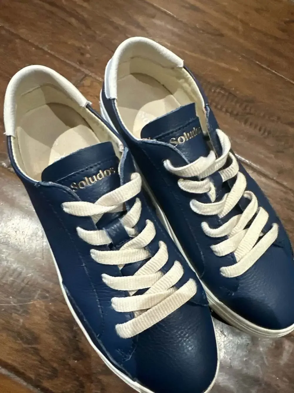 Soludos Ibiza‎ Classic Navy Leather Sneakers Size 7